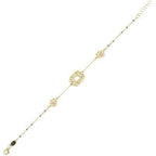 Reversible Pink White Mother-of-Pearl Gold Bracelet