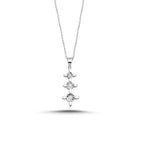 0.06 Carat Diamond Three Stone Necklace