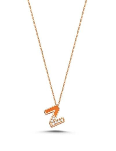 0.04 Carat Diamond Z Letter Necklace