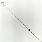Round Blue Stone-Set Gold Bracelet