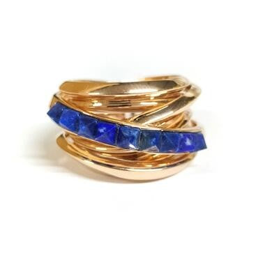Blue Stone-Set Italian Gold Ring Main image