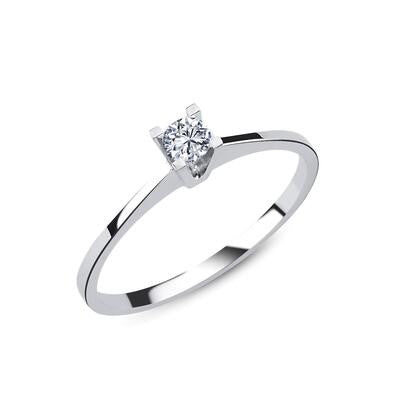 0.14 Carat Delicate Prong-Set Solitaire Diamond Ring