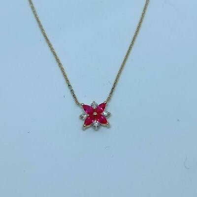 0.55 Carat Diamond Ruby Necklace