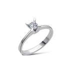 0.25 Carat Almond Prong-Set Solitaire Diamond Ring