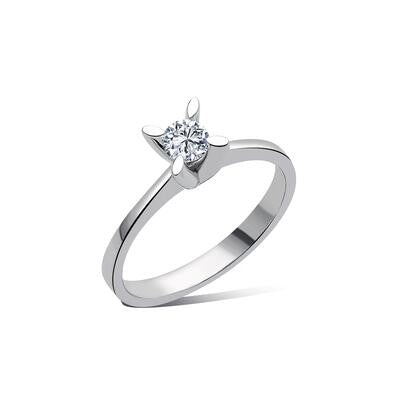 0.25 Carat Almond Prong-Set Solitaire Diamond Ring