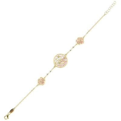 Reversible Pink White Mother-of-Pearl Gold Bracelet Secondary image