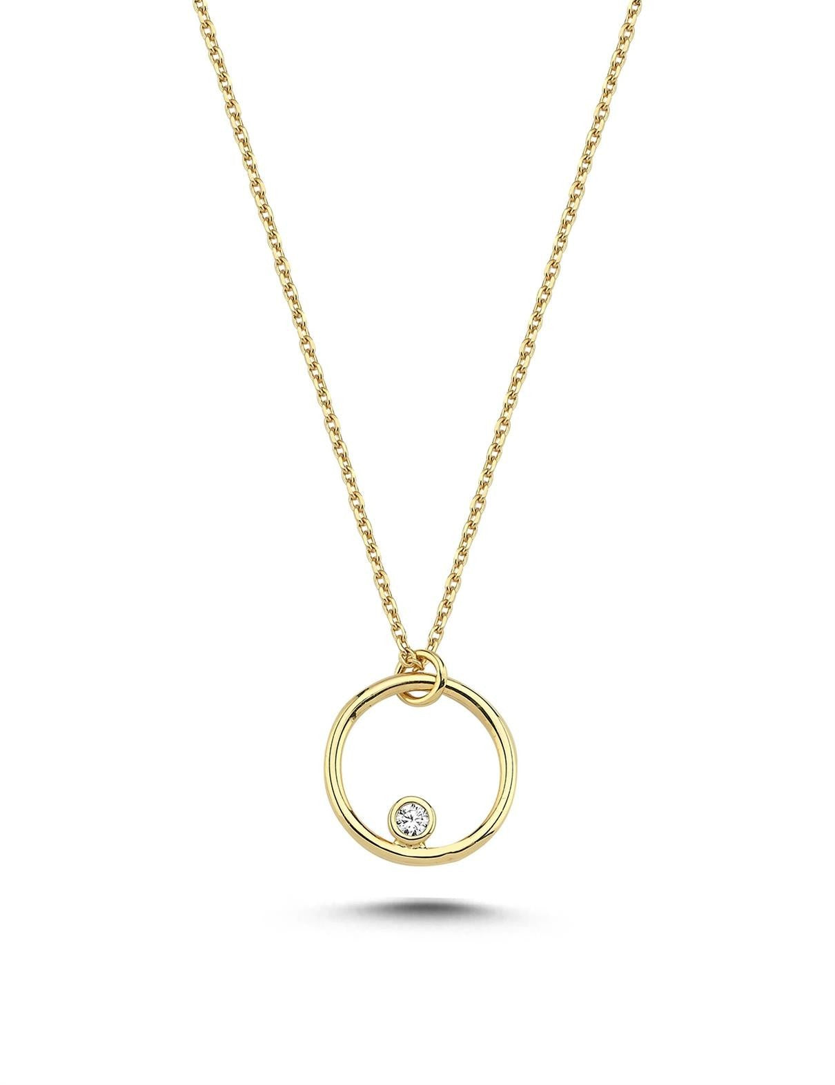 14K Hoop Gold Necklace