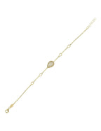 Reversible Pink White Mother-of-Pearl Pear Gold Bracelet