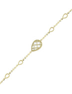 Reversible Green White Mother-of-Pearl Pear Gold Bracelet