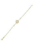 Reversible Blue White Mother-of-Pearl Gold Bracelet
