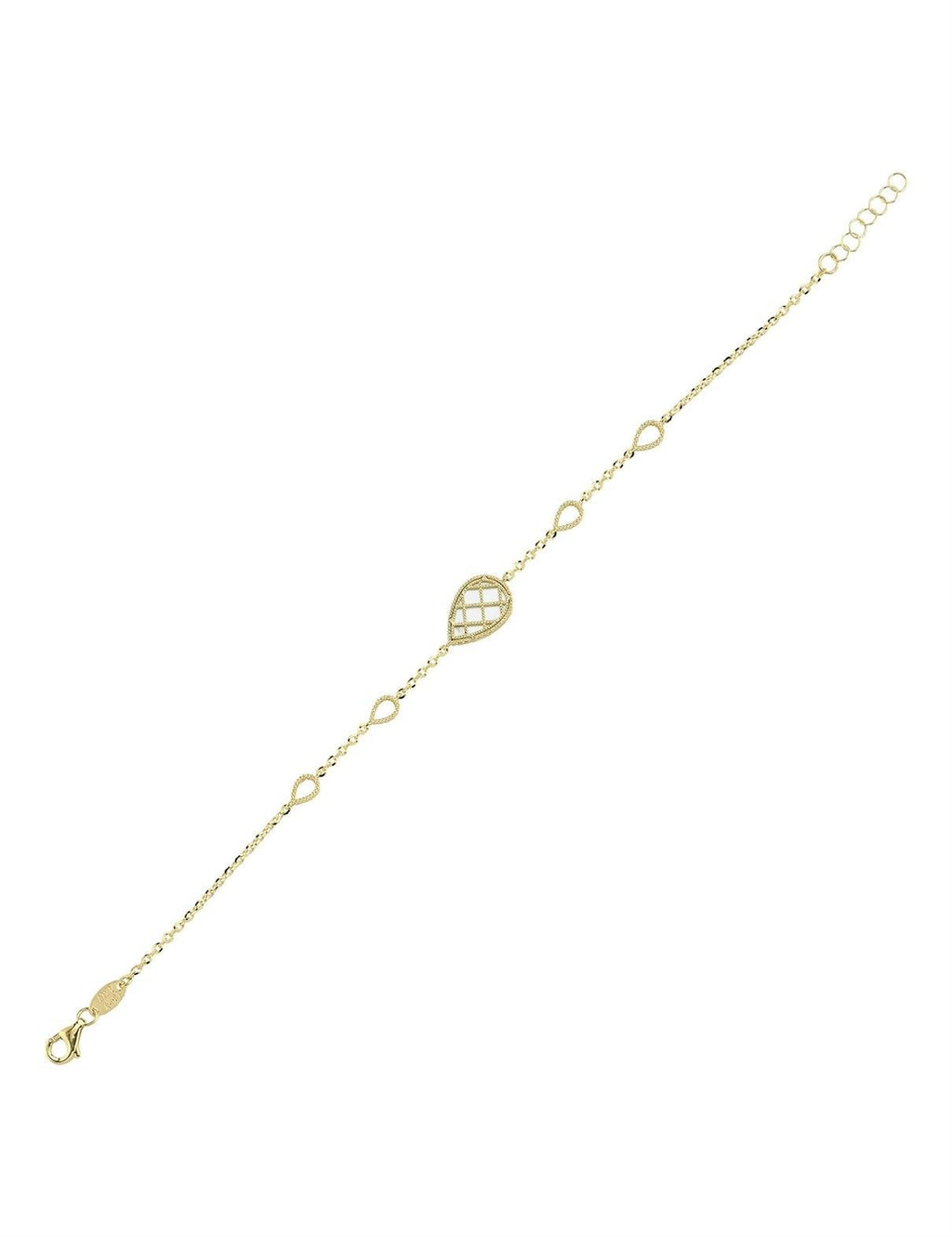 Reversible Green White Mother-of-Pearl Pear Gold Bracelet