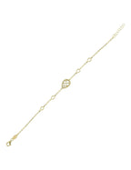 Reversible Green White Mother-of-Pearl Pear Gold Bracelet