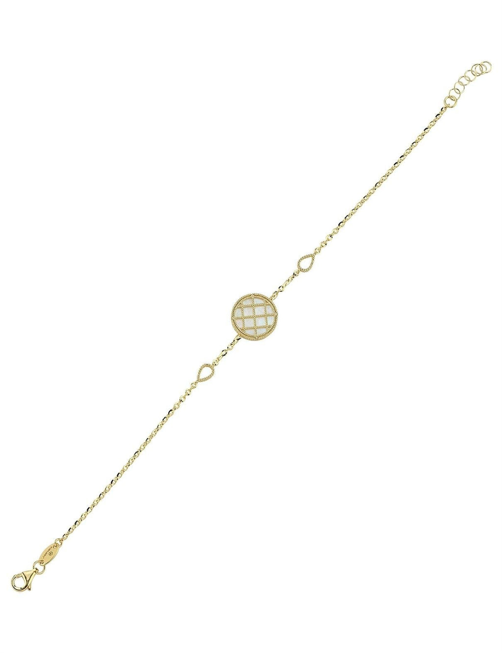 Reversible Pink White Mother-of-Pearl Gold Bracelet