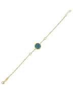 Reversible Blue White Mother-of-Pearl Gold Bracelet