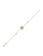 Reversible Pink White Mother-of-Pearl Floral Gold Bracelet