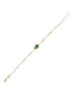 Reversible Green White Mother-of-Pearl Pear Gold Bracelet