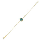 Reversible Blue White Mother-of-Pearl Gold Bracelet