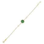 Reversible Green White Mother-of-Pearl Gold Bracelet