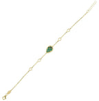 Reversible Green White Mother-of-Pearl Pear Gold Bracelet